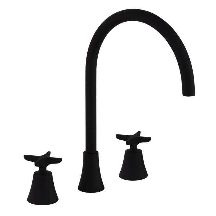 Bimando lavabo alto repisa ADAGIO negro mate - 914202NM 1