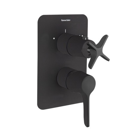 Monomando ducha empotrado 2-Vías ADAGIO negro mate - 911512SNM - Ramón Soler