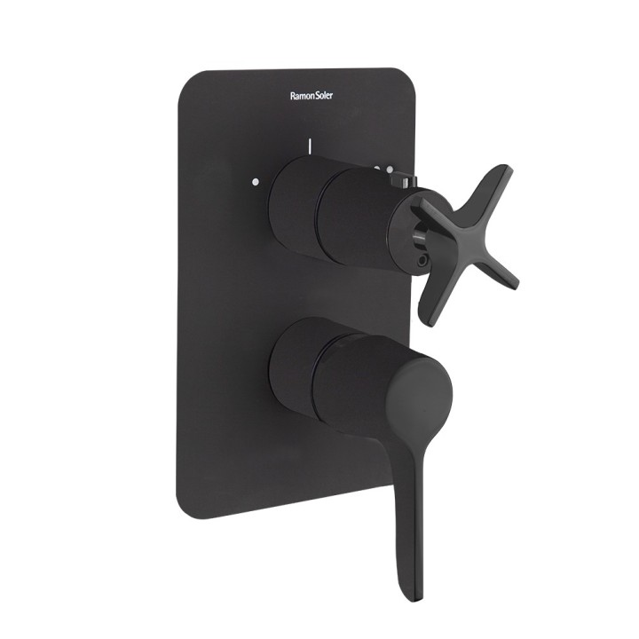 Monomando ducha empotrado 2-Vías ADAGIO negro mate - 911512SNM 1
