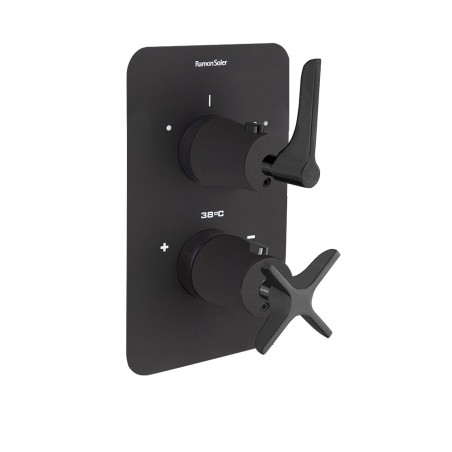 Termostático ducha empotrado 2-Vías ADAGIO negro mate - 918722SNM - Ramón Soler