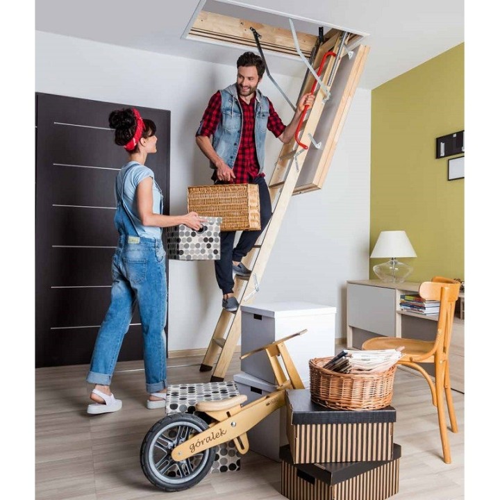 Escalera escamoteable de tramos de madera LWK KOMFORT - Fakro 10