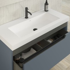 Mueble baño suspendido ELEVEN 1C con lavabo integrado - Visobath