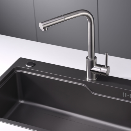 Monomando fregadero caño extraible MOSCU acero S316 - GCE006/AC