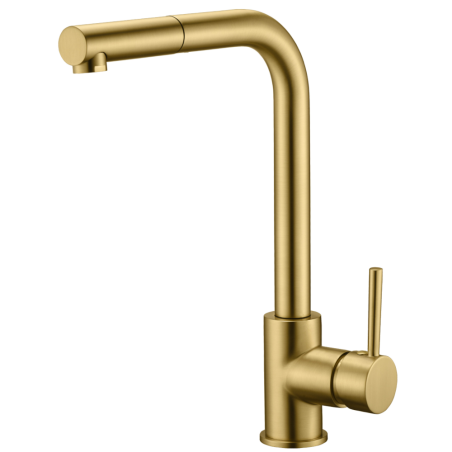 Monomando fregadero caño extraible MALTA oro cepillado - GCE006/OC