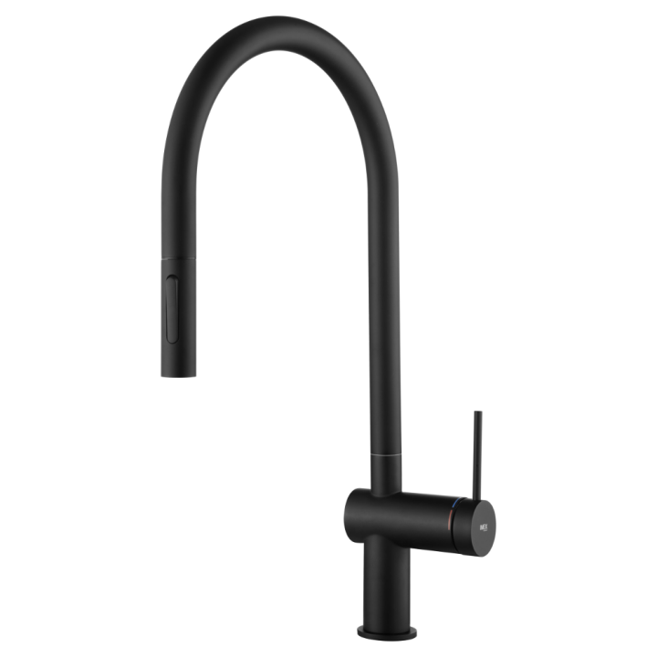 Monomando fregadero BERNA caño extraíble negro mate - GCE026/NG 1