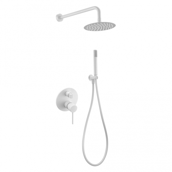 Kit monomando ducha empotrado 2-vías MILOS blanco mate - GPMS045/BL