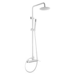 Conjunto monomando ducha MILOS STICK blanco mate - BDYS045/BL