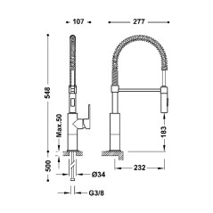 Monomando fregadero industrial TRES cromo - 03048501
