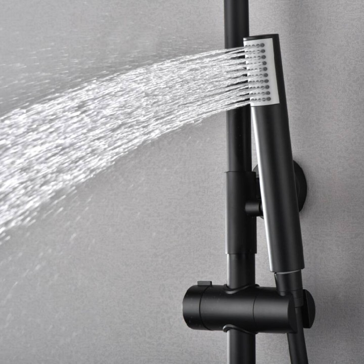 Conjunto termostático ducha MONZA negro mate - BTM039/NG - Imex