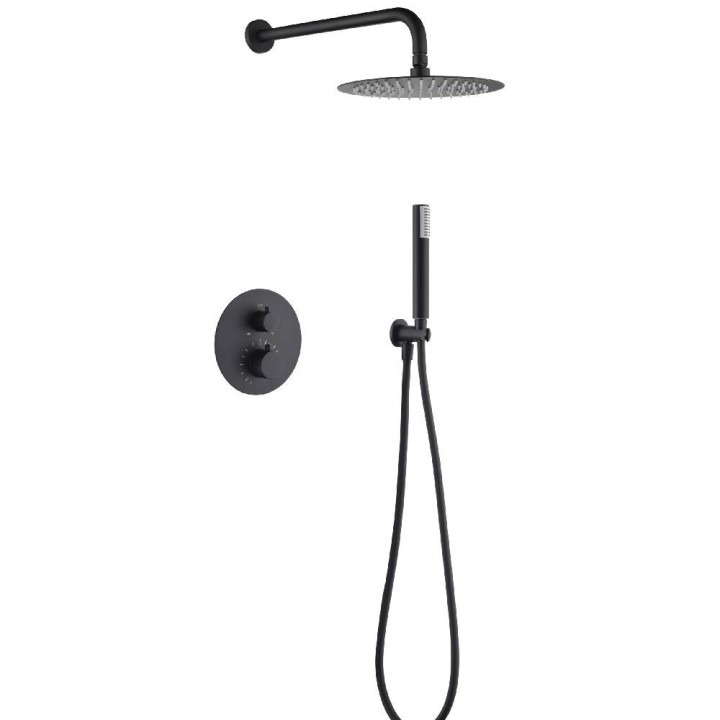 Kit termostático ducha empotrado 2-vías MONZA negro mate - GTM039/NG 1