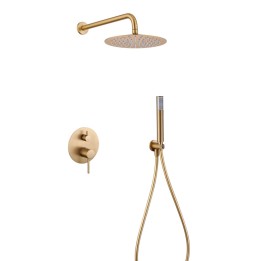 Kit monomando ducha empotrado 2-vías MONZA oro cepillado - GPM039/OC 1