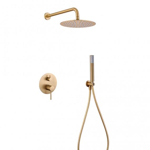 Kit monomando ducha empotrado 2-vías MONZA oro cepillado - GPM039/OC