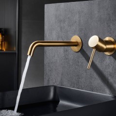 Monomando lavabo empotrado MONZA oro cepillado - GLM039/OC - Imex