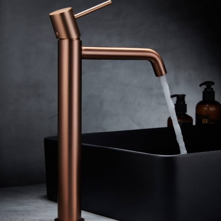 Monomando lavabo alto MONZA oro rosa cepillado - BDM039-3ORC
