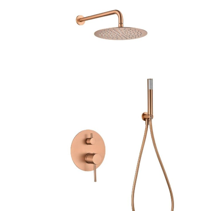 Kit monomando ducha empotrado 2-vías MONZA oro rosa cepillado - GPM039/ORC 1