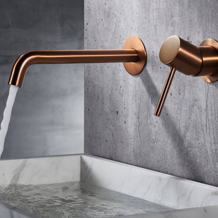 Monomando lavabo empotrado MONZA oro rosa cepillado - GLM039/ORC 2