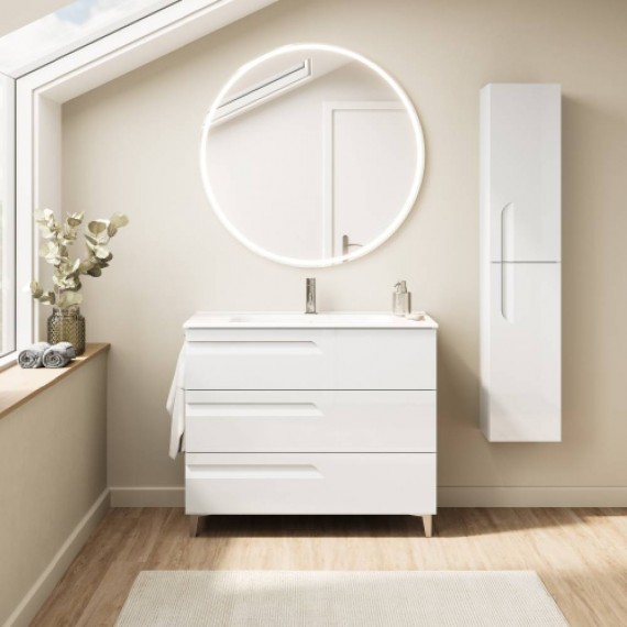 Mueble baño con patas VITALE 3 cajones lavabo Spirit fondo reducido - Royo Group Mueble baño con patas VITALE 3 cajones lavabo Spirit fondo reducido - Royo Group