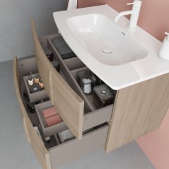 Mueble de baño suspendido con 2 cajones. Serie Tori