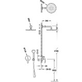 Kit monomando ducha empotrado 2-vías FLAT-TRES cromo - 20418002 2