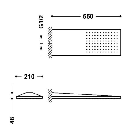 Rociador ducha a pared TRES 21x55mm cromo - 29990302