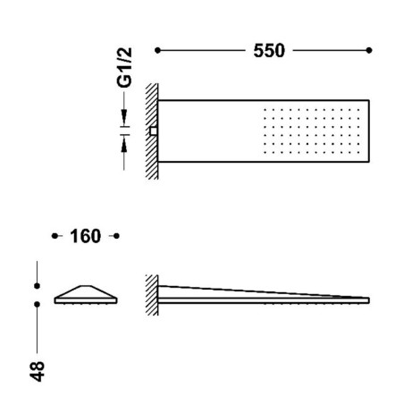 Rociador ducha a pared TRES 16x55mm cromo - 29990303