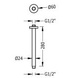 Brazo techo 280 mm TRES cromo - 13462102 2