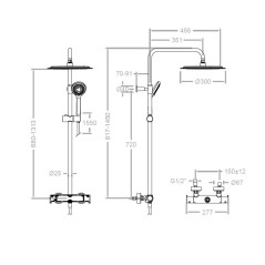Conjunto termostático ducha BLAUTHERM cromo - 945412RP300 - Ramón Soler