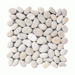 Malla mosaico piedra de río MOS-203 Blanco - Tercocer