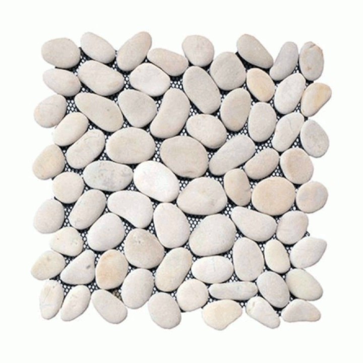 Malla mosaico piedra de río MOS-203 Blanco - Tercocer