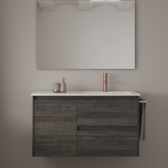 Mueble baño suspendido ALFA COMPACT 2 cajones 1 puerta lavabo Enzo - Royo Group