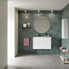 Mueble baño suspendido ALFA COMPACT 2 cajones 1 puerta lavabo Enzo - Royo Group