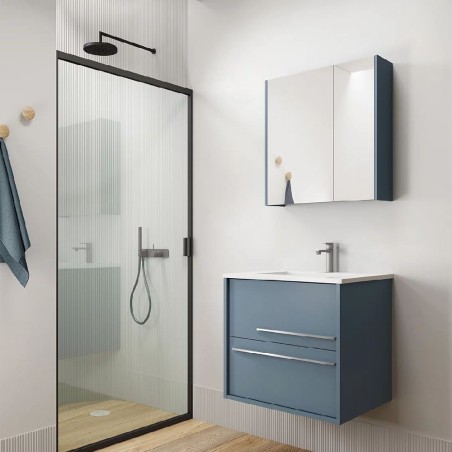 Mueble baño suspendido AQUA 2C con lavabo integrado - Visobath