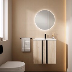 Mueble baño suspendido LAGOS 2P con lavabo integrado - Visobath