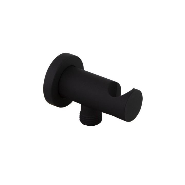 Soporte ducha con toma RS redondo negro mate - 3796NM 1