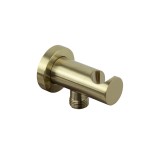 Soporte ducha con toma Hidroterapia redondo oro cepillado - 3796OC