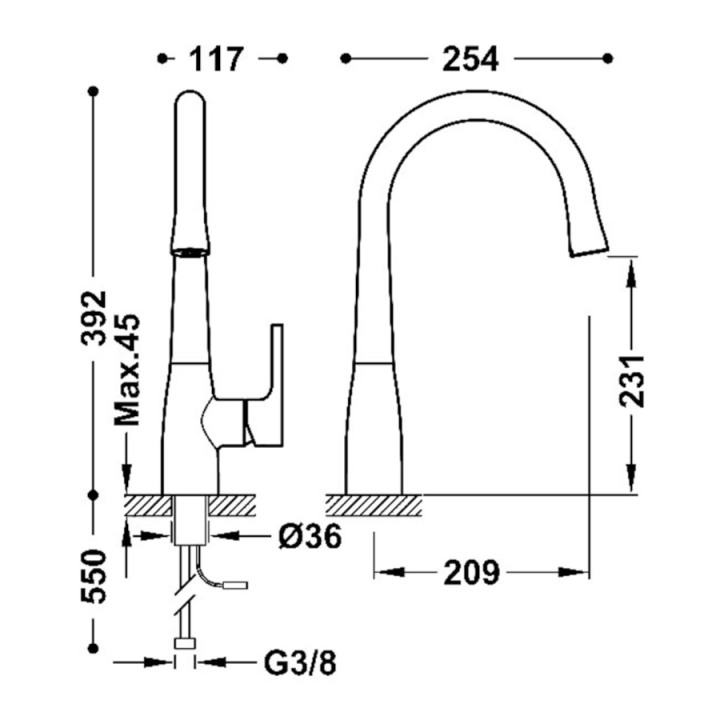 Monomando fregadero CLASS-TRES cromo electrónico - 09244601