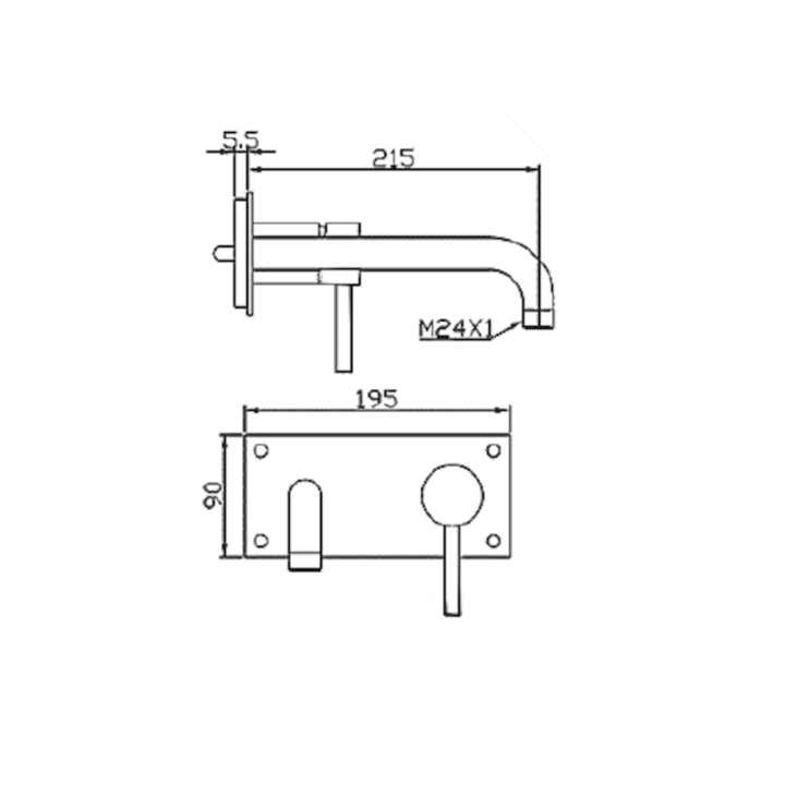 Monomando lavabo empotrado ONE cromo - 44110 2