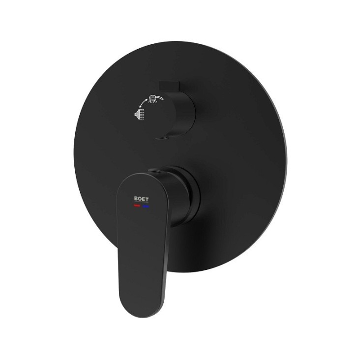 Monomando ducha empotrado 2-vías LUCA negro mate - 14556/N 3