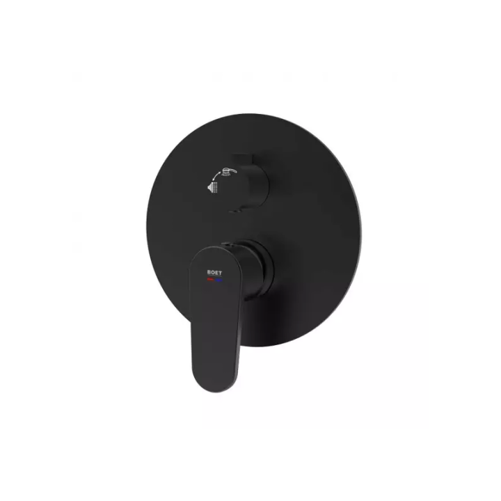 Monomando ducha empotrado 2-vías LUCA negro mate - 14556/N 1
