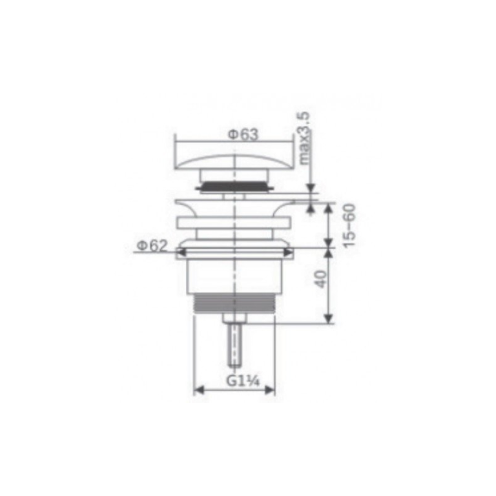 Válvula click 1.1/4" IMEX oro rosa cepillado - VCC023 2