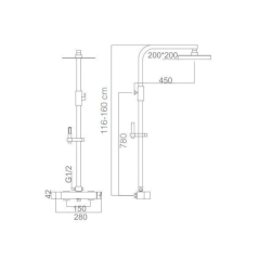 Conjunto monomando baño-ducha FIYI cromo - BDF016-B - Imex