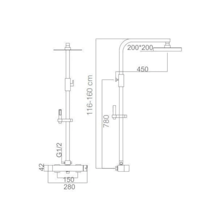 Conjunto monomando baño-ducha FIYI cromo - BDF016-B - Imex