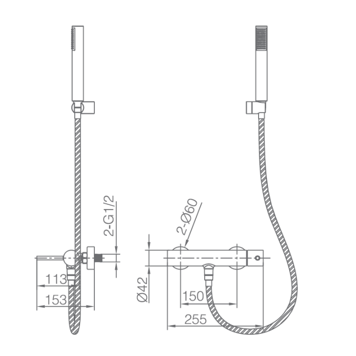 Monomando ducha MONZA oro rosa cepillado - BDM039-5ORC - Imex