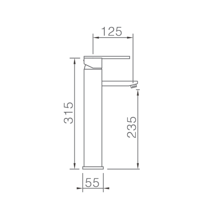 Monomando lavabo alto MONZA oro rosa cepillado - BDM039-3ORC 4