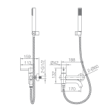 Monomando baño-ducha MONZA oro cepillado - BDM039-4OC 5