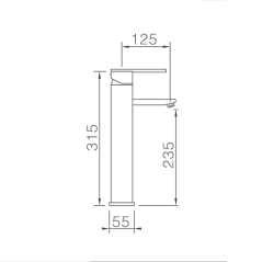 Monomando lavabo alto MONZA oro cepillado - BDM039-3OC - Imex