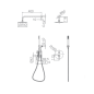 Kit monomando ducha empotrado 2-vías MONZA negro mate - GPM039/NG
