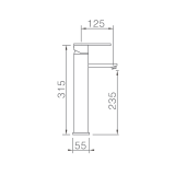 Monomando lavabo alto MONZA negro mate - BDM039-3NG 4