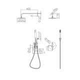 Kit monomando ducha empotrado 2-vías MONZA cromo - GPM039 5