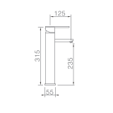 Monomando lavabo alto MONZA cromo - BDM039-3 4